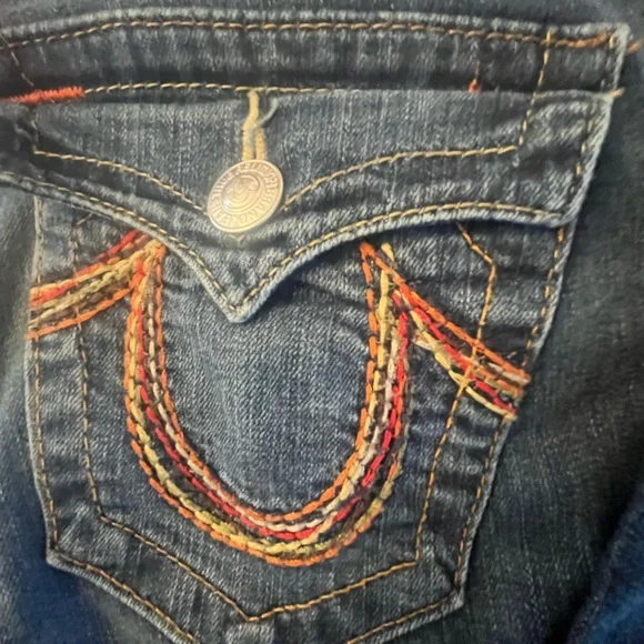True Religion Dark Blue Straight Leg Jeans - Picture 4 of 6